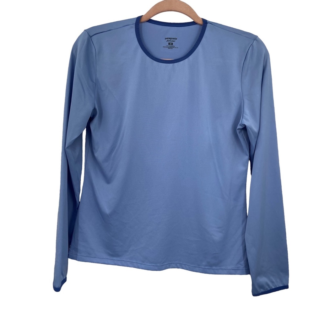 Patagonia Capilene Base Layer‎ Long Sleeve Top Size Medium Blue 100% Polyester